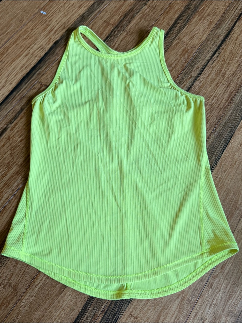 Lululemon Bright Neon Yellow Ribbed Tank Top